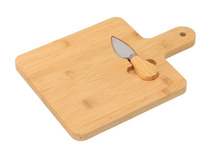 Bamboe snijplank met handvat en mes