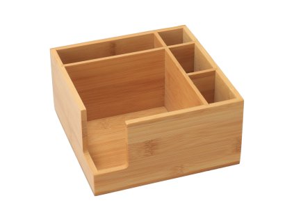 Bamboe bestek- en servettenhouder