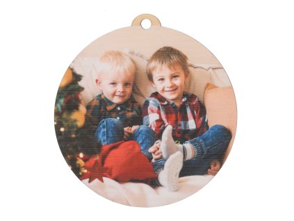Houten kerstversiering met eigen foto