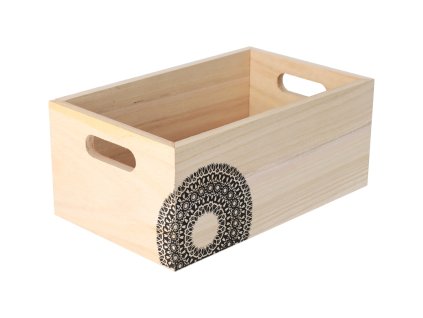 Houten kist met mandala 26 x 16 x 11 cm