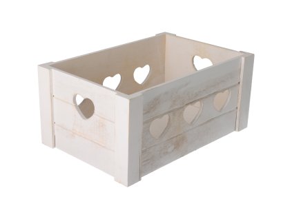 Houten kist hart 31 x 21 x 14 cm