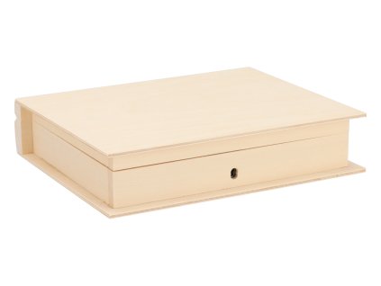 Houten kist boek met sleutel