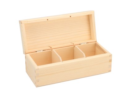 Houten theedoos (3 vakken)