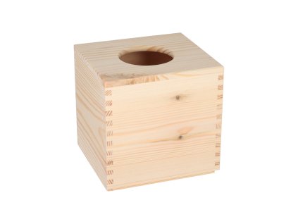 Vierkante houten tissuedoos