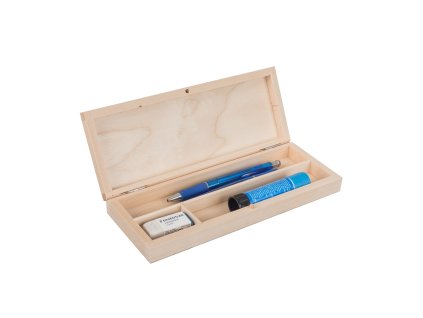 Houten doos voor schrijfgerei