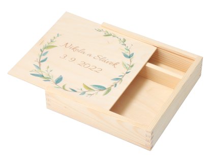 Houten doos voor trouwfoto's