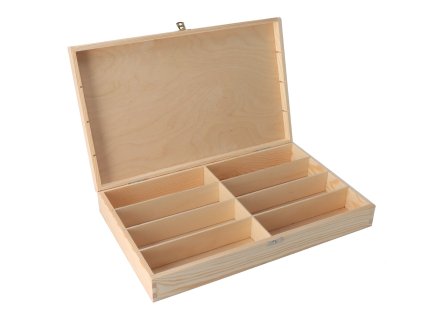 Houten doos met 8 vakken