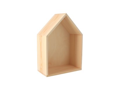 Houten wandplank huisje – klein