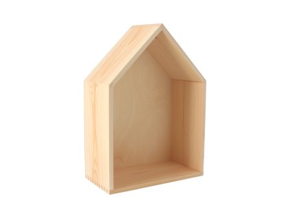 Houten wandplank huisje – middelgroot