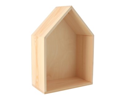 Houten wandplank huisje – groot