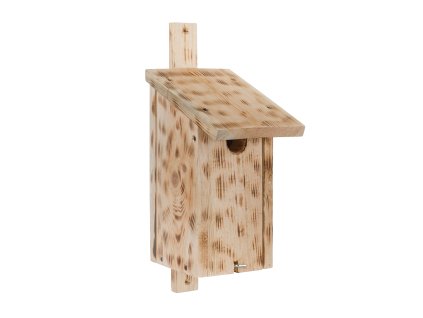 Houten vogelhuisje van sparrenhout