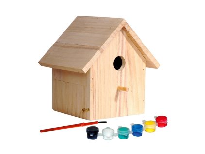 Houten vogelhuisje om te decoreren 17,5 x 15,5 x 20,5 cm