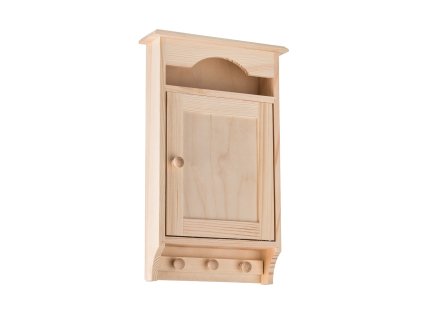 Houten sleutelkastje met haken