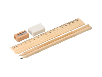 Houten schoolset