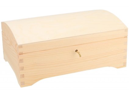 Houten kist met deksel XII met sleutel