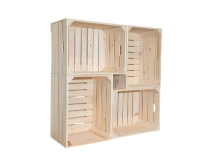 Houten boekenkast van kisten 100 x 100 x 24 cm