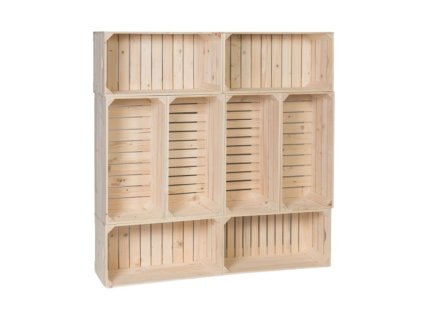 Houten boekenkast van kisten 120 x 120 x 24 cm