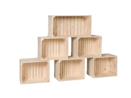 Houten boekenkast van kisten 140 x 90 x 24 cm