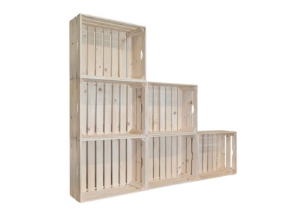 Houten boekenkast van kisten 150 x 120 x 20 cm