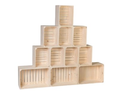 Houten boekenkast van kisten 180 x 160 x 24 cm