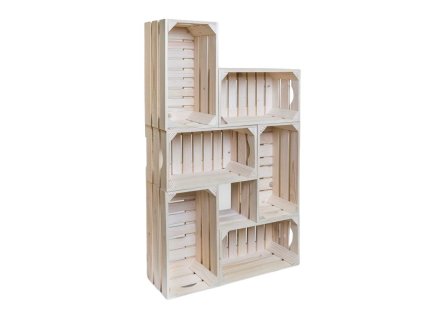Houten boekenkast van kisten 62 x 102 x 20 cm