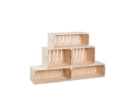 Houten boekenkast van kisten 74 x 120 x 30 cm