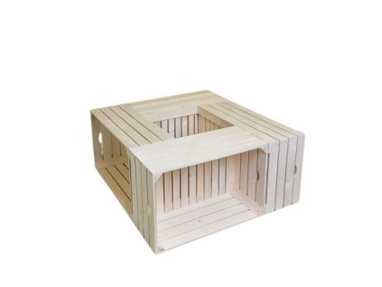 Houten salontafel van kisten 84 x 39 x 84 cm