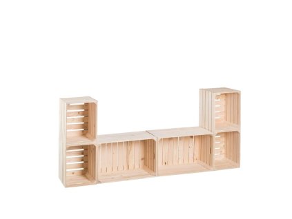 Houten wandmeubel van kisten 80 x 180 x 30 cm