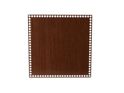Houten bodem/deksel voor mandje – vierkant notenhout