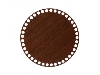 Houten bodem/deksel voor mandje – rond notenhout