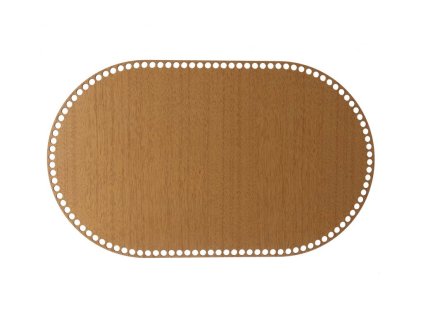 Houten bodem/deksel voor mandje – ovaal eikenhout