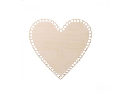 Houten bodem/deksel voor mandje – hart, berkenhout