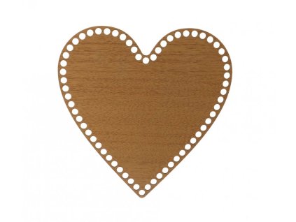Houten bodem/deksel voor mandje – hart, eikenhout