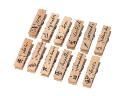 Houten wasknijpers voor kruiden – 12 stuks