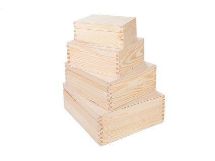 Houten doosjes – set van 4 stuks