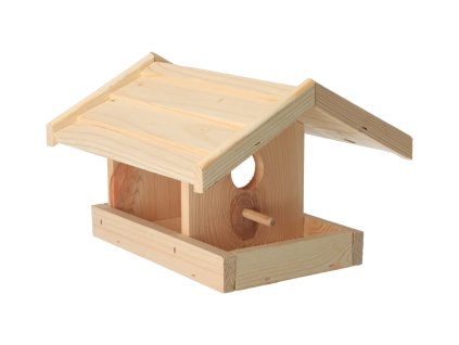 Houten vogelvoederhuisje van dennenhout