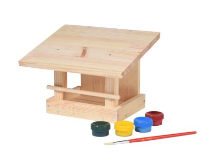 Houten vogelvoederhuisje om te decoreren 22,5 x 18 x 16 cm