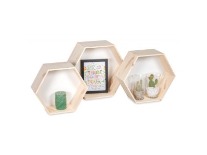 Houten wandplanken – honingraat 3 stuks
