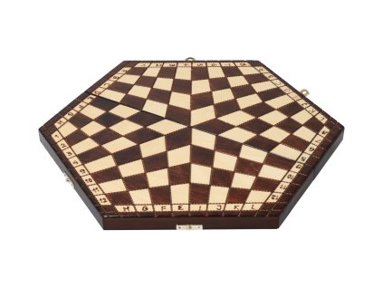 Houten schaakspel – zeshoekig voor 3 spelers