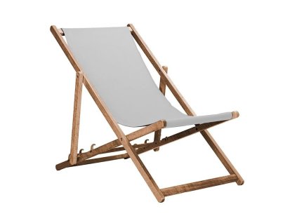 Houten tuinligstoel gebeitst - lichtgrijs