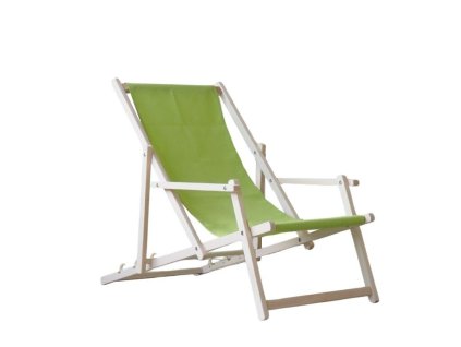 Houten tuinligstoel met armleuningen - lichtgroen