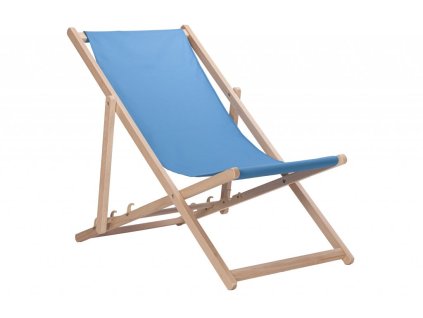 Houten tuinligstoel lichtblauw