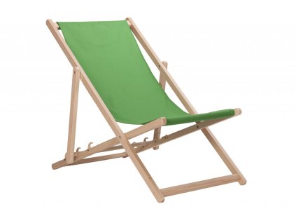 Houten tuinligstoel groen