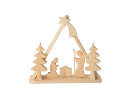 Houten kerststal II groot