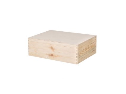 Houten doos met deksel 40 x 30 x 14 cm zonder handgreep