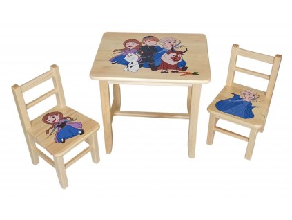Houten kindertafel met stoelen - Frozen