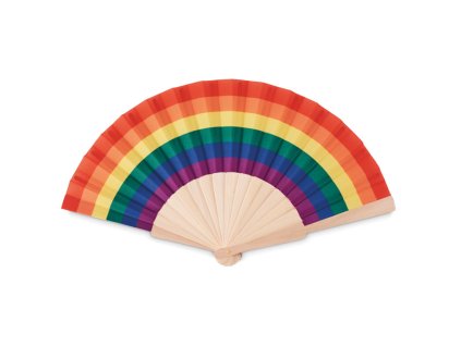 Houten waaier regenboog