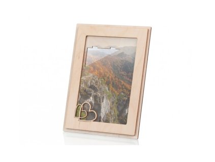 Houten fotolijst met hartjes