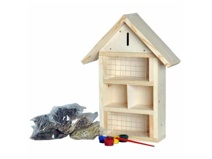 Houten insectenhotel om te decoreren 34 x 12 x 45 cm