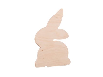 Decoratieve houten haas 17 cm